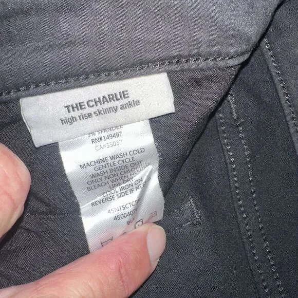 JOE'S Jeans Women's Charlie Skinny Ankle Black Coated Jeans Sz 33 X 26 - Picture 5 of 5